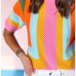 THML Multicolor Knit Crop Top
